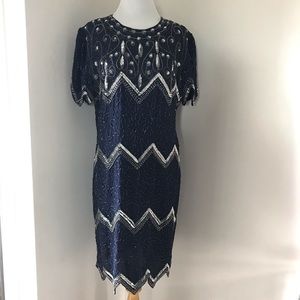 Lawrence Kazar Vintage Beaded Sequins Dress